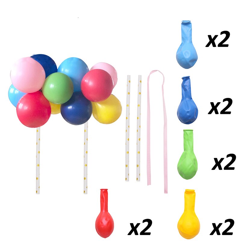 Mini Balloon Cake Topper 10 Balloons Set