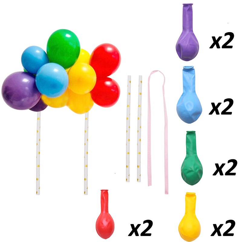 Mini Balloon Cake Topper 10 Balloons Set