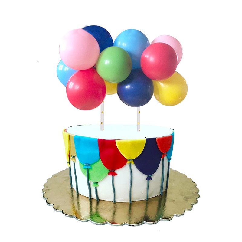 Mini Balloon Cake Topper 10 Balloons Set