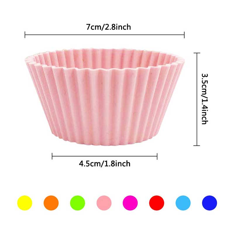 6/12Pcs Silicone Cupcake Mold Bakeware Cupcake Liner Reusable Muffin Baking Nonstick Moulds Kitchen Baking Accessories Random