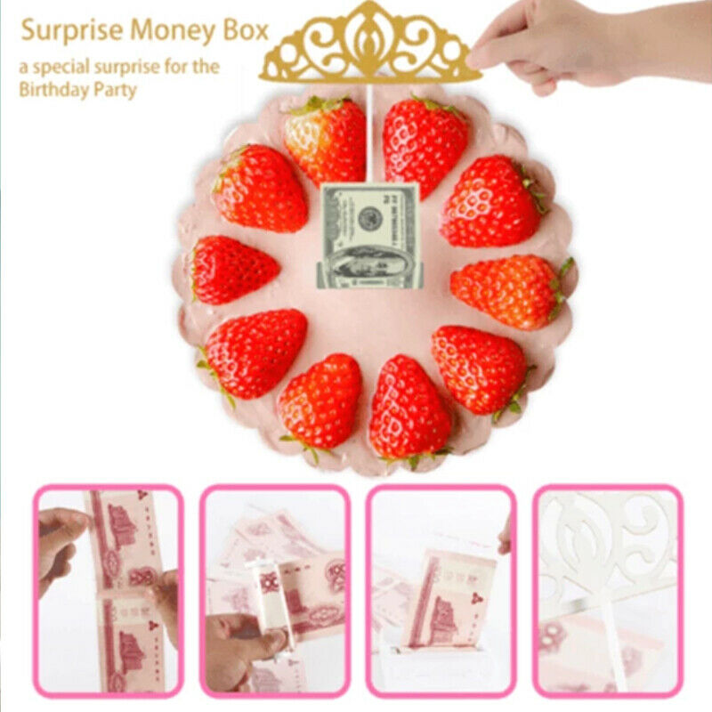 1Set Creative Birthday Prop Cake Money Box Cake ATM Surprise Give Someone A Big Surprise Funny Toy Wedding Birthday Party Gift