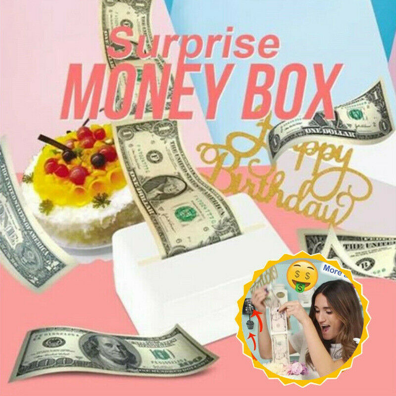 1Set Creative Birthday Prop Cake Money Box Cake ATM Surprise Give Someone A Big Surprise Funny Toy Wedding Birthday Party Gift