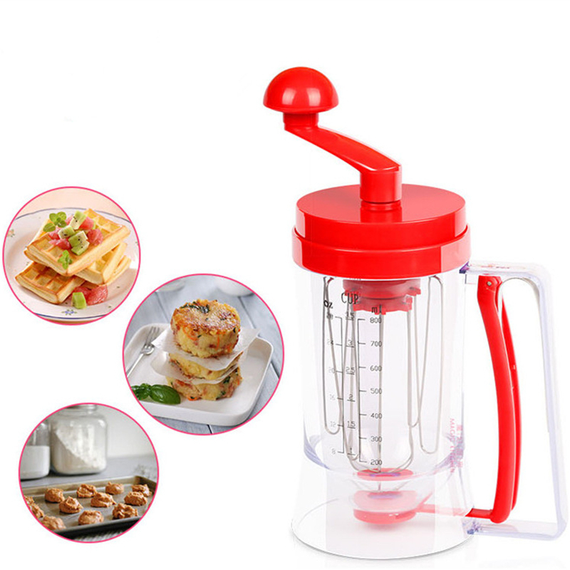 2-in-1 Hand-Cranked Batter Dispenser & Manual Hand Mixer