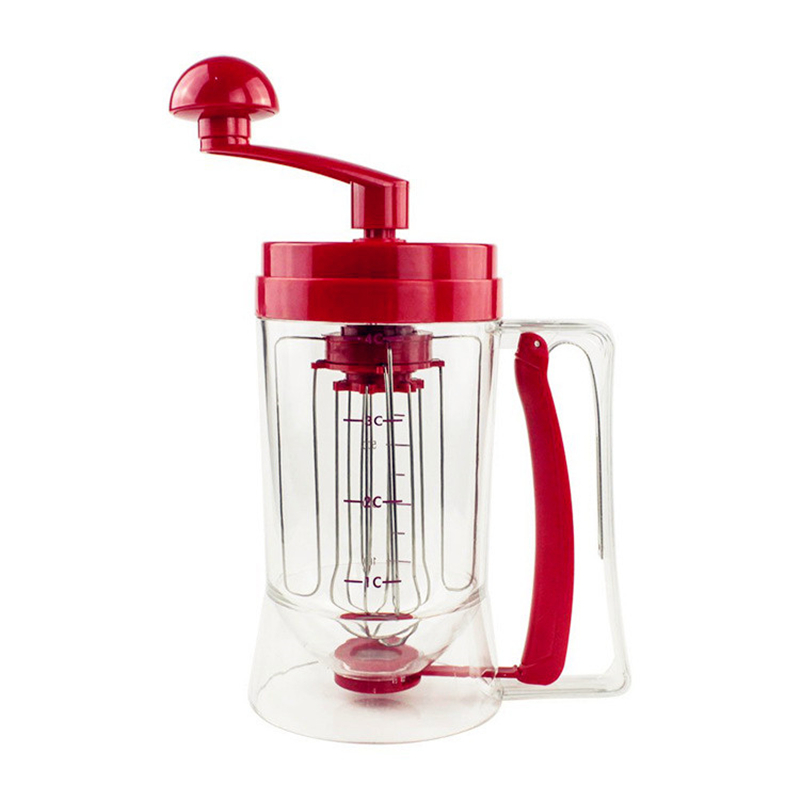 2-in-1 Hand-Cranked Batter Dispenser & Manual Hand Mixer