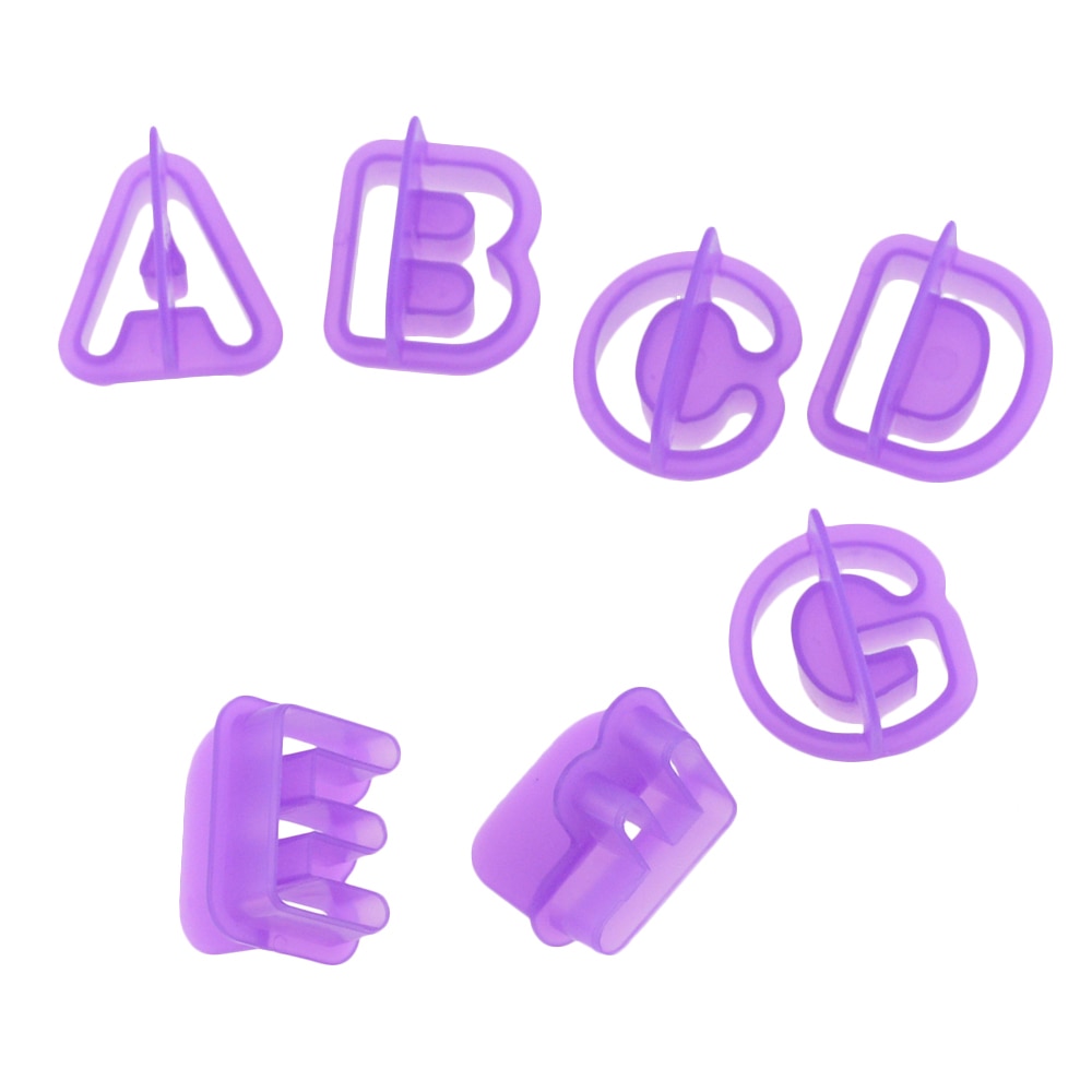 40 PCS Fondant Cutter Cake Decorating Tools Plastic Cupcake Mold Upper Alphabet Capital Letters Number Cut-Outs Cookie Cutter