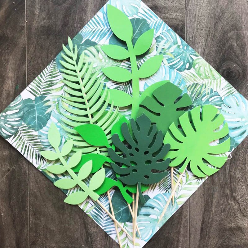 Tropical Cake Toppers Paper Decor (7pcs)