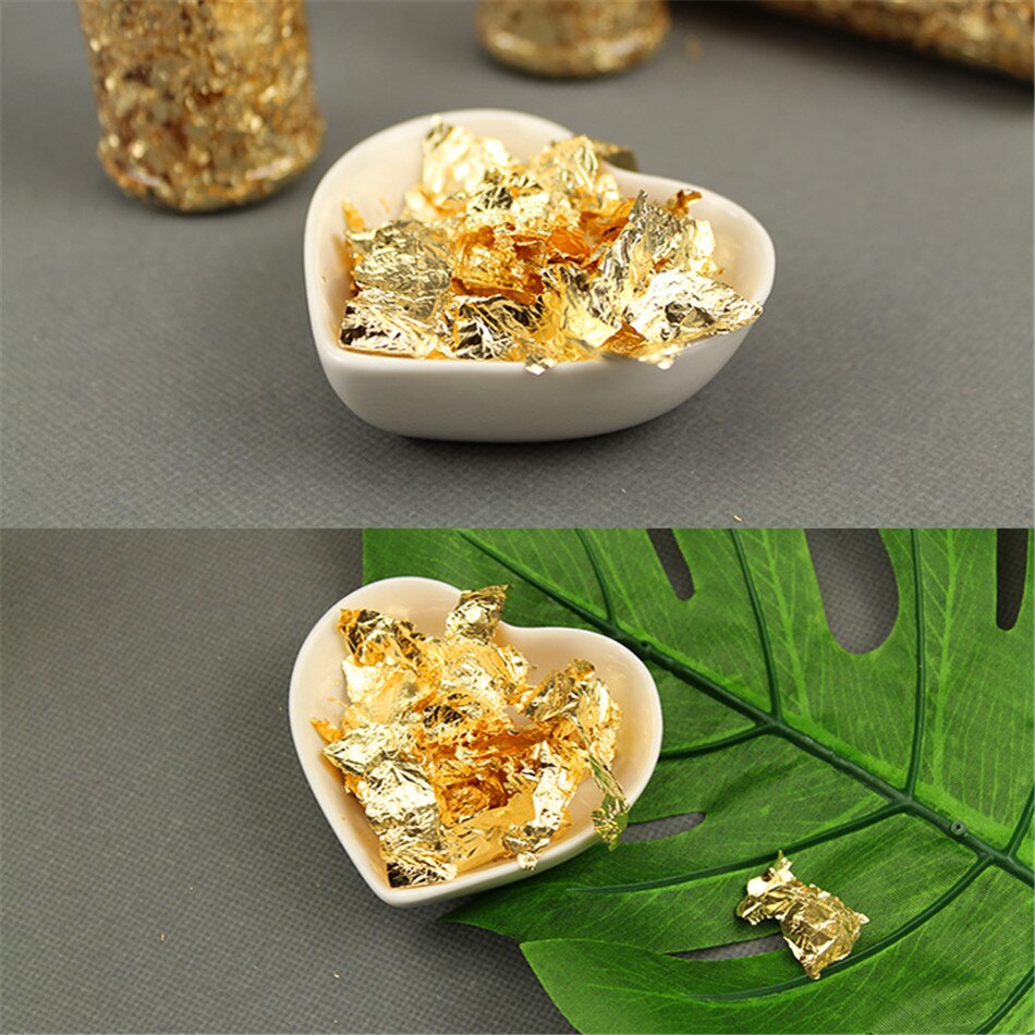 TTLIFE 1PCS Edible Grade Genuine Gold Leaf Schabin Flakes 2g 24K Gold Decorative Dishes Chef Art Cake Decorating Tools Chocolate