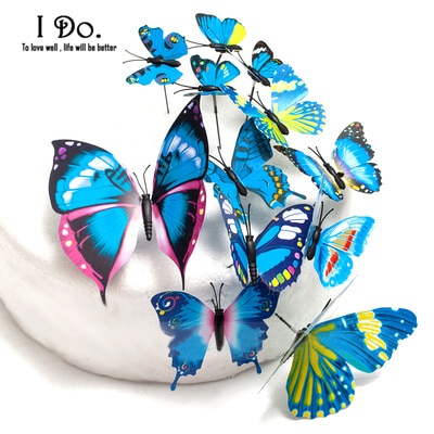 Butterfly Cake Toppers Assorted Sizes (12 PCs)