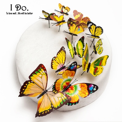 Butterfly Cake Toppers Assorted Sizes (12 PCs)