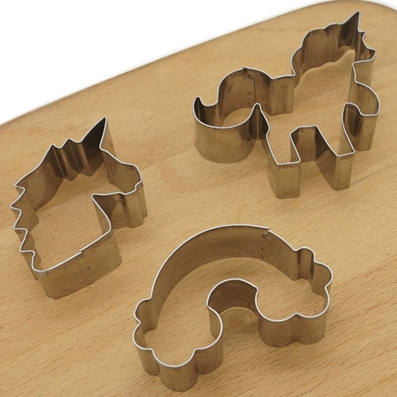 Unicorn Metal Cookie Cutters Set (3 pcs)