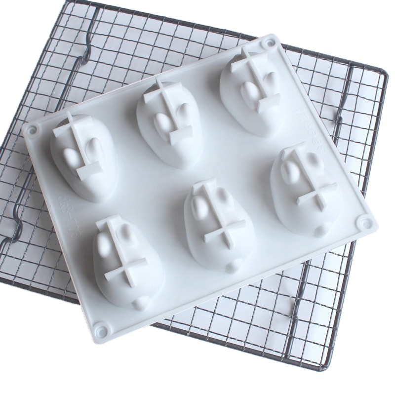 Six Slot 3D Bunny Silicone Mold