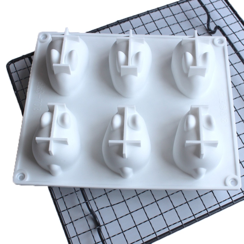 Six Slot 3D Bunny Silicone Mold