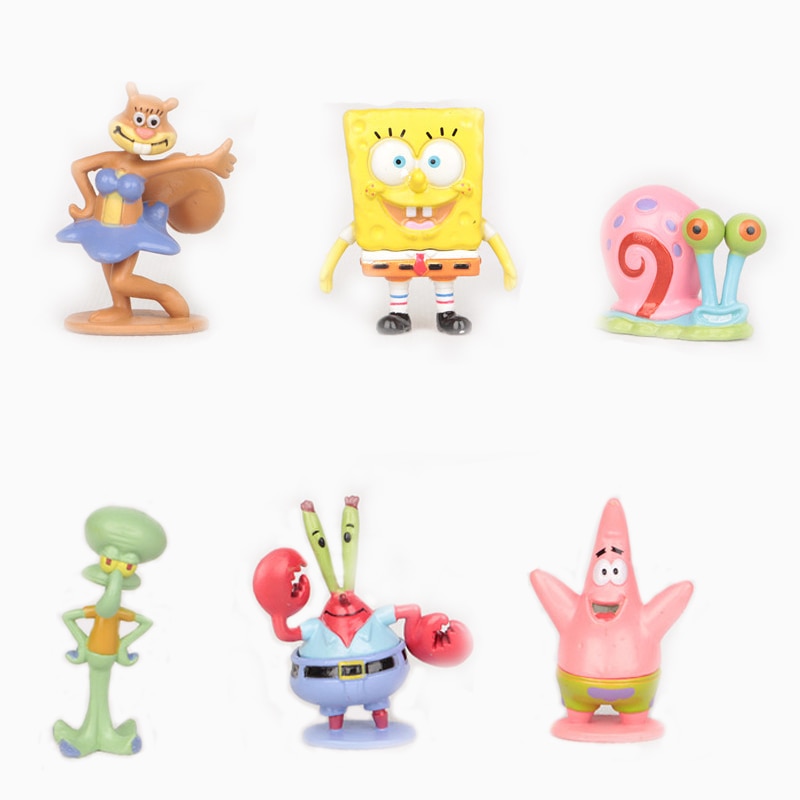 6pcs Sponge Bob Toys and Friends Figures