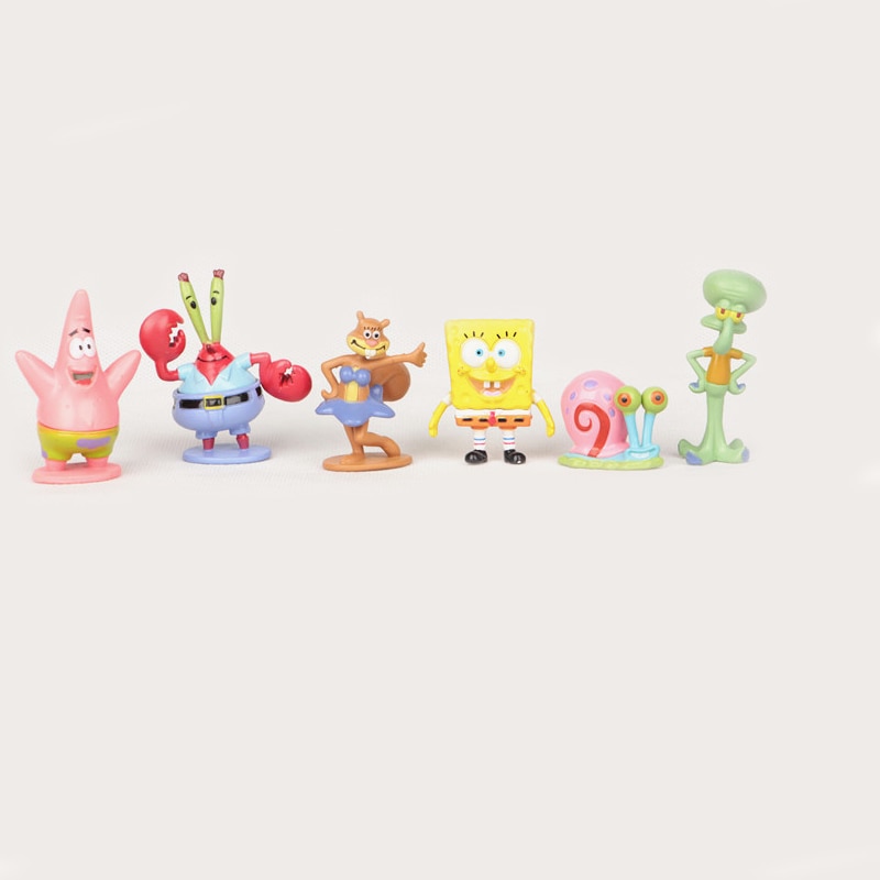 6pcs Sponge Bob Toys and Friends Figures