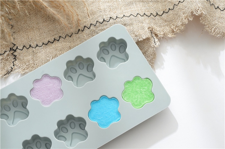 10Cells Lovely Cat Paw Silicone Molds For DIY Food Supplement Biscuit&Chocolate&Cake Mould Kitchen Baking Mold