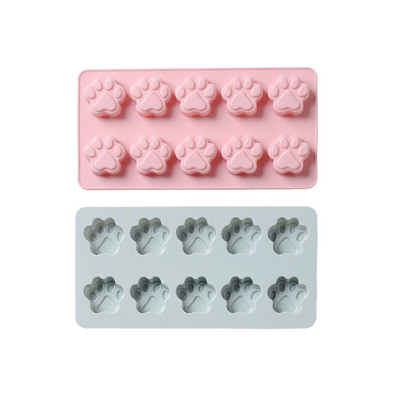 Cute 10 Slot Paw Silicone Mold