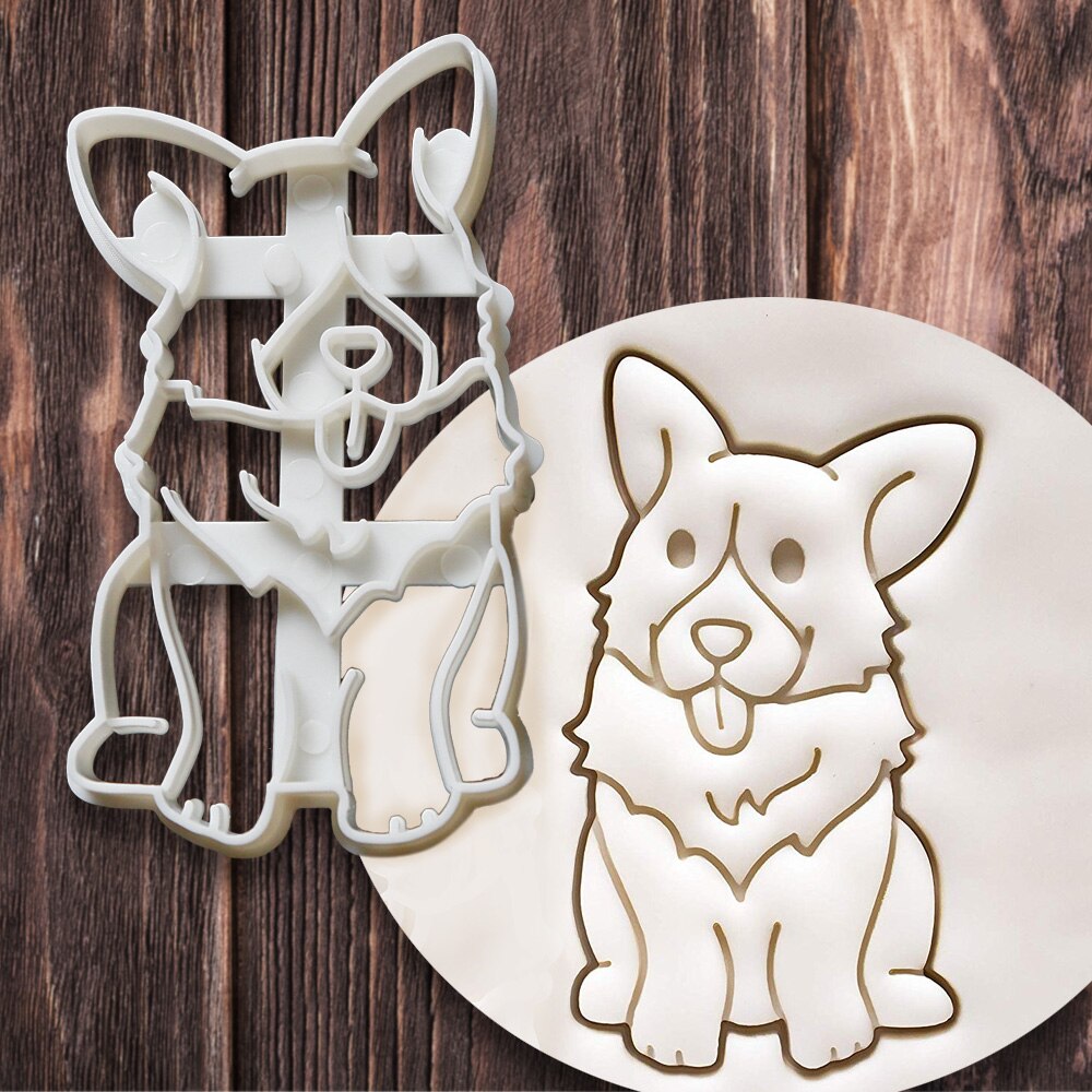 3Pcs/Set Biscuit Baking Tool Cute Funny Corgi Dog Shaped Cookie Cutters Mold Kitchenware Bakeware Tool DIY Mold For kids Hand