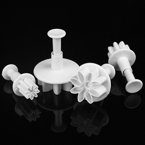 4Pcs Plum Flower Plunger Fondant Mold Cutter Cake Cookie Decorating Fondant Cookie Cutter