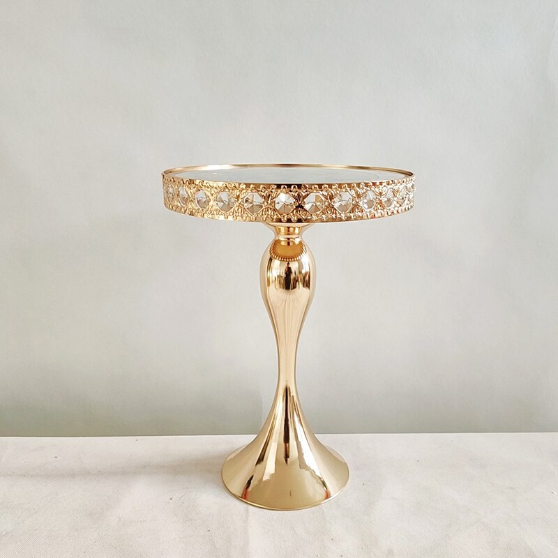 1pcs Gold Round Cupcake Stands Metal Dessert Display Cake Plate