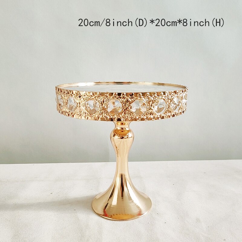 1pcs Gold Round Cupcake Stands Metal Dessert Display Cake Plate