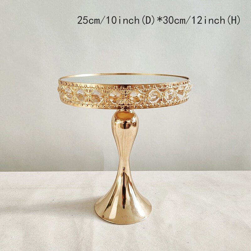 1pcs Gold Round Cupcake Stands Metal Dessert Display Cake Plate