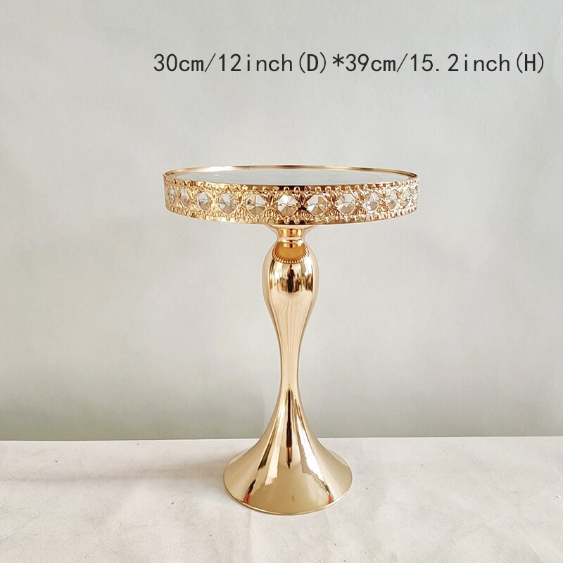 1pcs Gold Round Cupcake Stands Metal Dessert Display Cake Plate