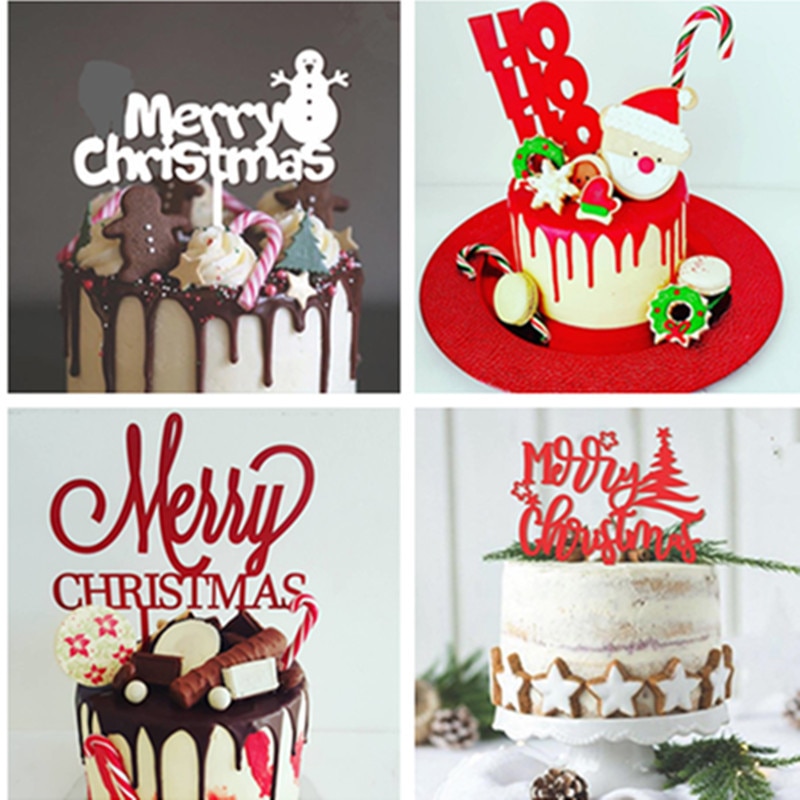 Christmas Cake Topper Acrylic Decoration