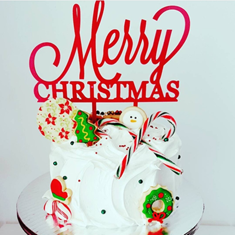 Christmas Cake Topper Acrylic Decoration