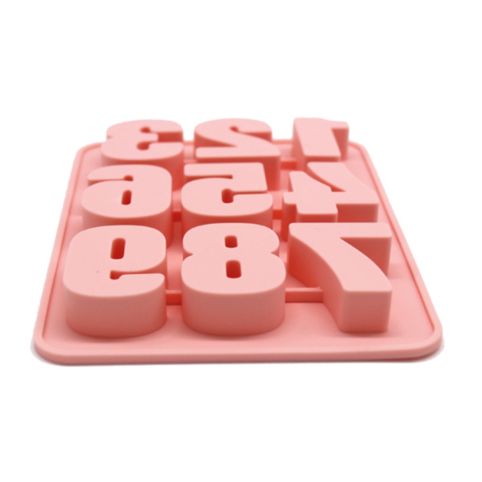 1-9 Number Silicone Ice Mold 3D DIY Fondant Cake Mold Silicone Chocolate Cupcake Pastry Molds Ice Cube Maker Molds Baking Tool