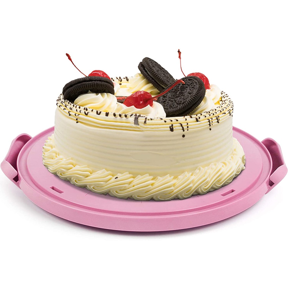 10inch Portable Cake Storage Box Round Pastry Holder Birthday Wedding Kitchen Baking Cupcake Carrier Tray Kitchen Tool