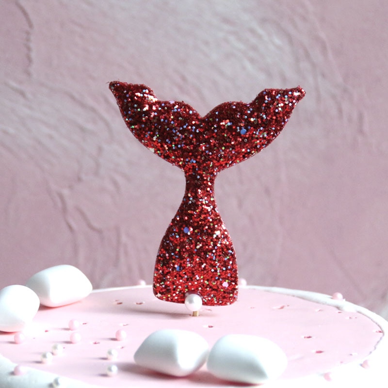 Sequin Mermaid Tail Cake Toppers (3pcs)