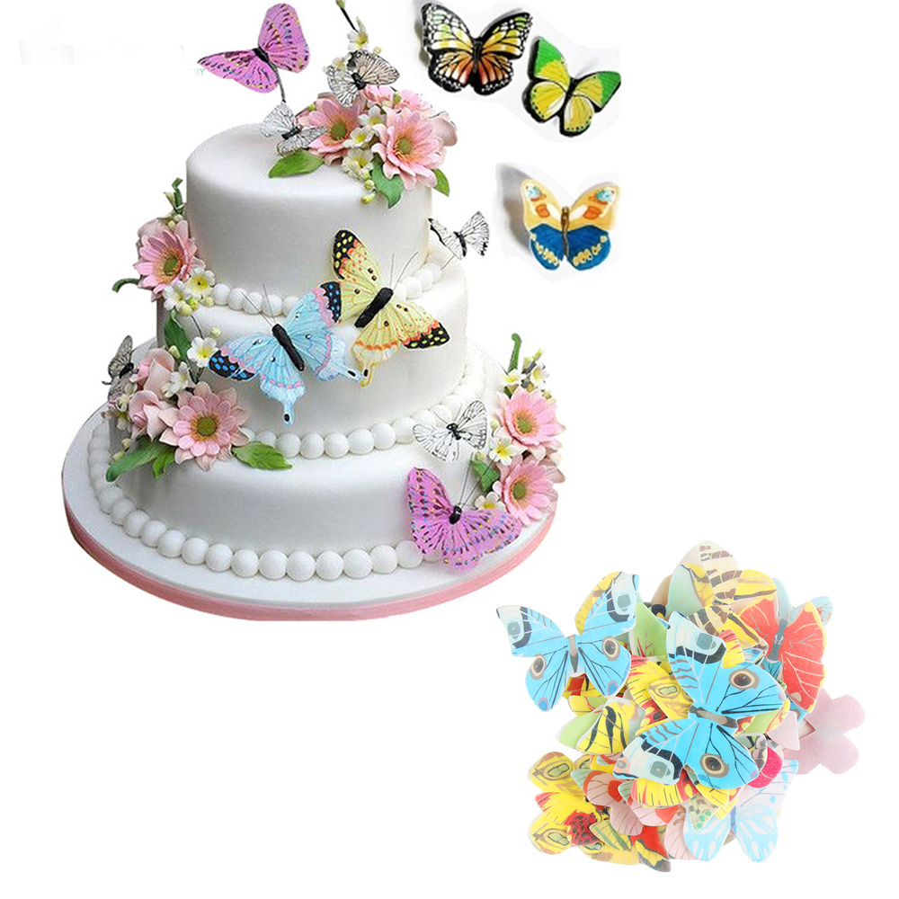 Edible Cake Toppers Mixed Butterflies (42 pcs)