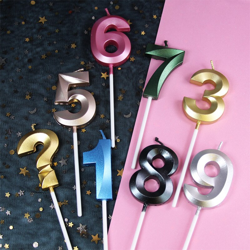 Birthday Candles 1 2 3 4 5 6 7 8 9 0 Gold Kids Birthday Candles for Cake Party Supplies Decoration Cake Candles