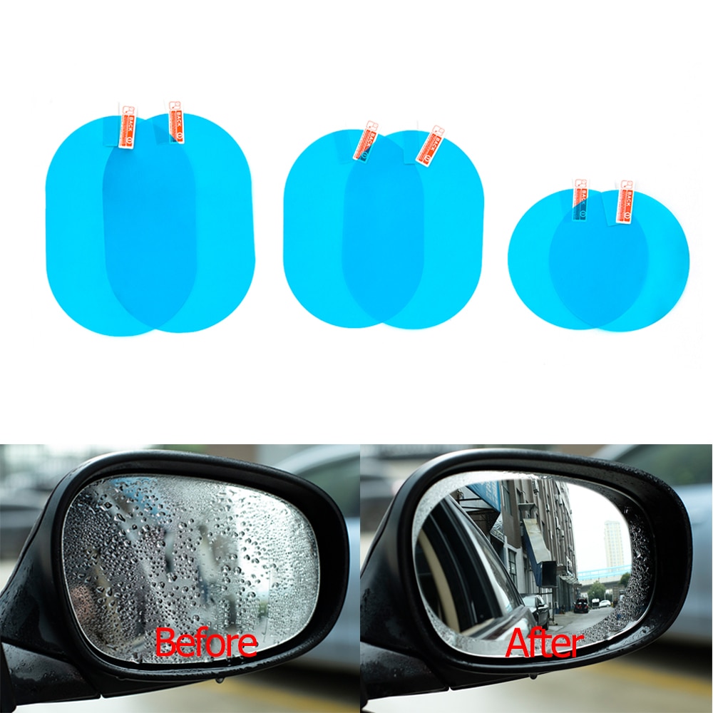 Anti Fog Car Sticker Car Mirror Window Clear Film Car Rearview Mirror Protective Film Waterproof 2 Pcs/Set