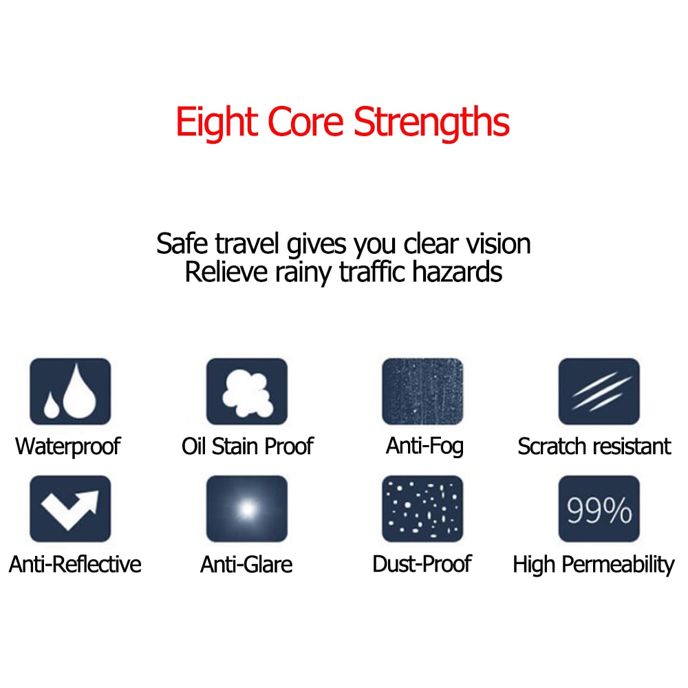 Anti Fog Car Sticker Car Mirror Window Clear Film Car Rearview Mirror Protective Film Waterproof 2 Pcs/Set