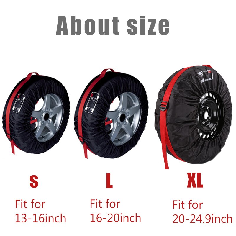 1pc/4pcs Car Spare Tire Cover Case Polyester Auto Wheel Tires Storage Bags Vehicle Tyre Accessories Dust-proof Protector Styling