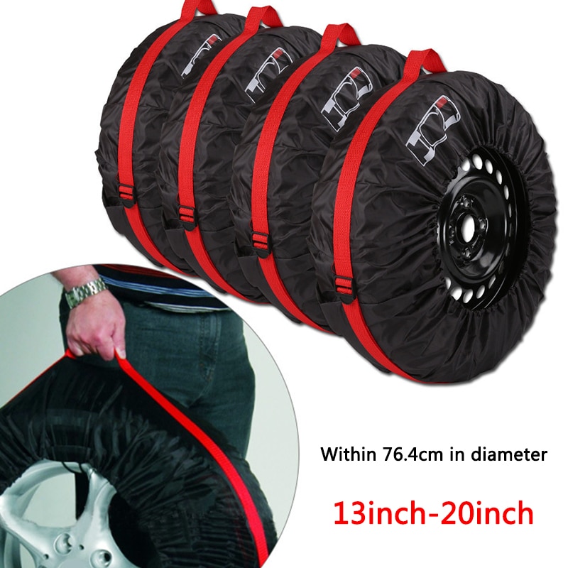 1pc/4pcs Car Spare Tire Cover Case Polyester Auto Wheel Tires Storage Bags Vehicle Tyre Accessories Dust-proof Protector Styling