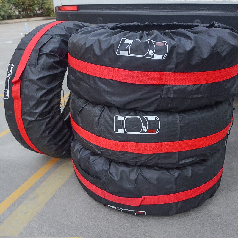 1pc/4pcs Car Spare Tire Cover Case Polyester Auto Wheel Tires Storage Bags Vehicle Tyre Accessories Dust-proof Protector Styling