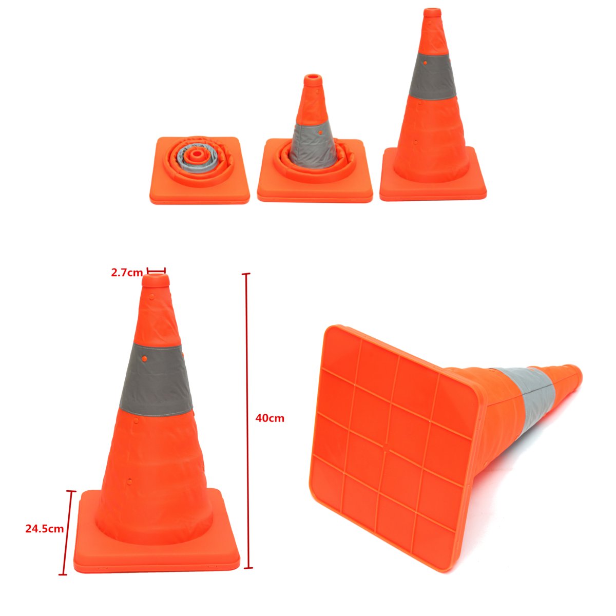 40CM Folding Collapsible Orange Road Safety Cone Traffic Pops Up Parking Multi Hot Sale