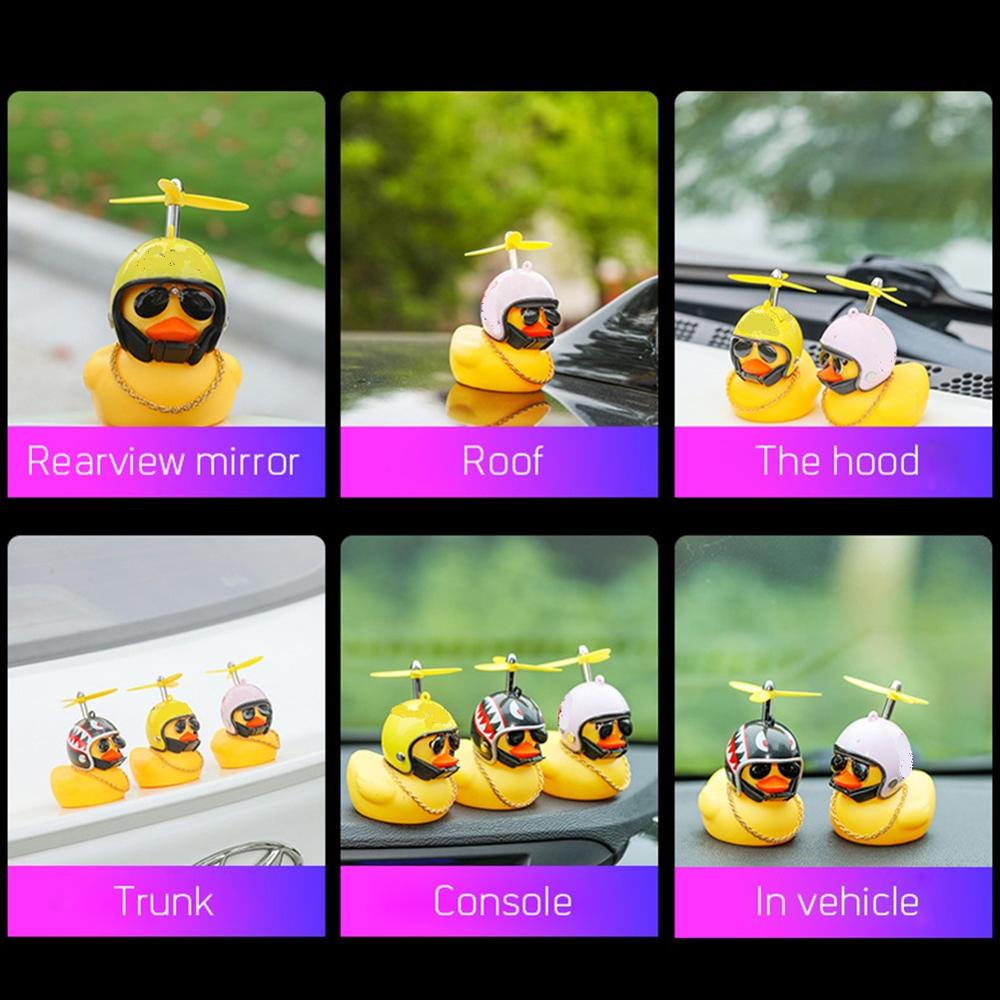 Rubber Ducky with Helmet Dashboard Accessory