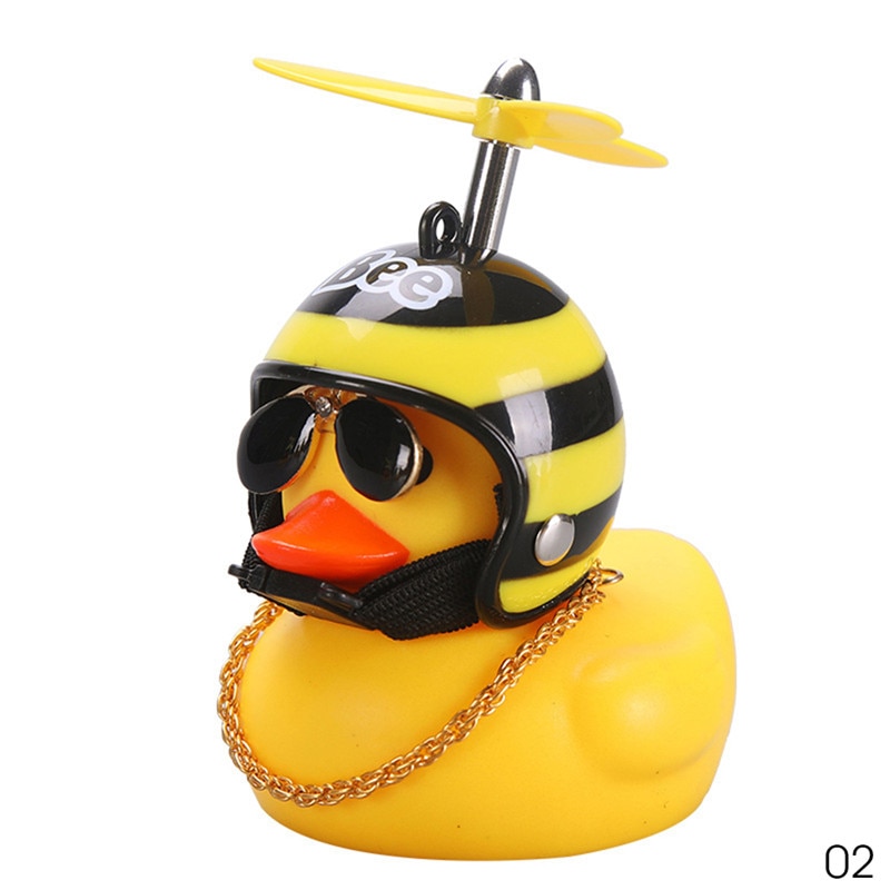 Rubber Ducky with Helmet Dashboard Accessory