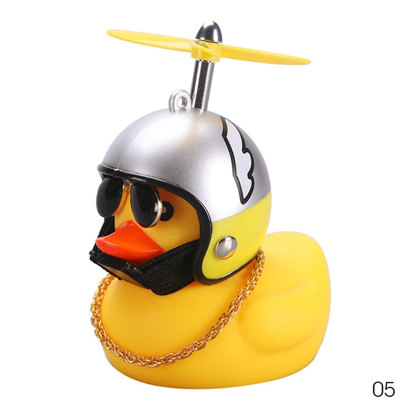 Rubber Ducky with Helmet Dashboard Accessory