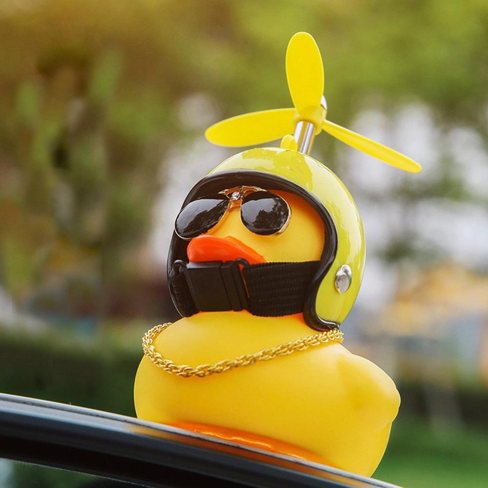 Rubber Ducky with Helmet Dashboard Accessory