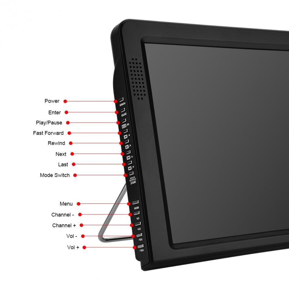 Portable TV 12-inch Digital LED Display