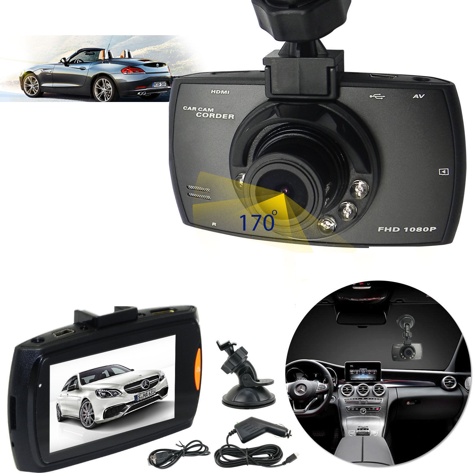 DVR Night Vision Dashcam for Cars