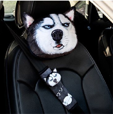 Car Headrest Pillow with Seatbelt Cover