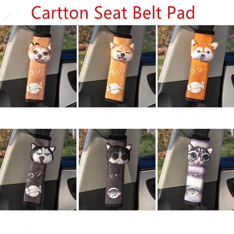 Car Headrest Pillow with Seatbelt Cover