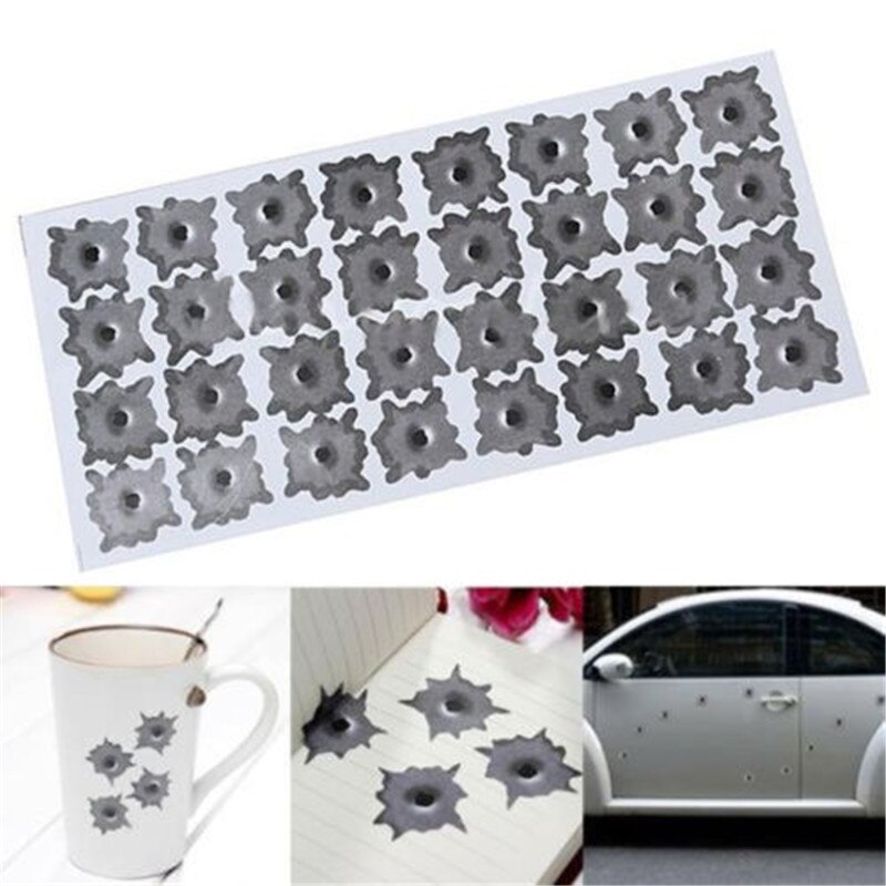 Car Side Stickers Funny Decal Car-covers Accessories Graphics Auto Motorcycle Decoration Sticker 3D Bullet Hole Car Styling