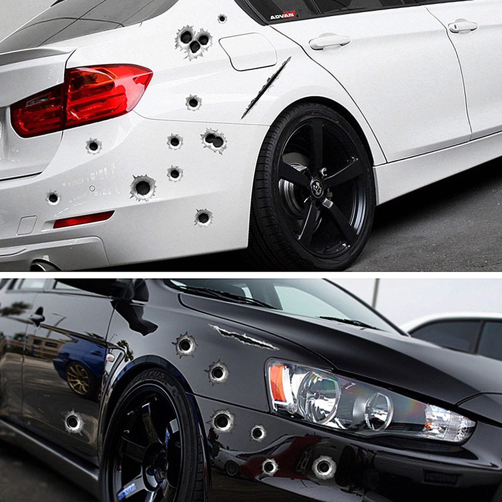 Bullet Hole Decals Realistic Stickers (32 pcs)