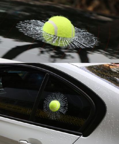 Home and Car Window Stickers 3D Ball Hit Decals